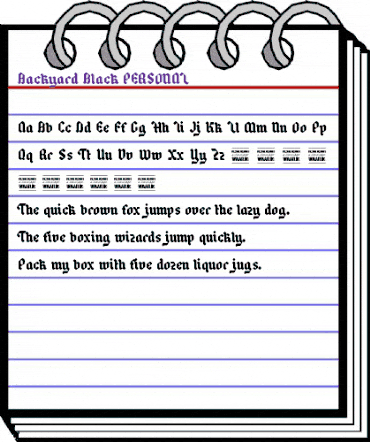 Backyard Black PERSONAL Regular animated font preview