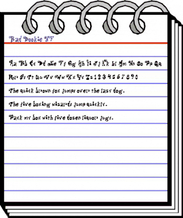 Bad Dookie NF Regular animated font preview