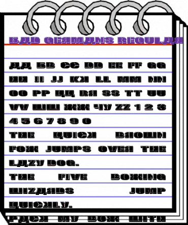 Bad Germans Regular animated font preview