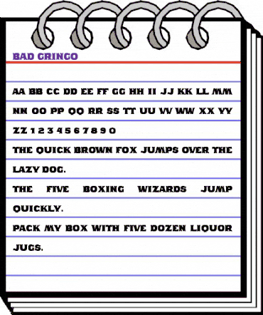 Bad Gringo Regular animated font preview