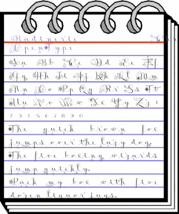 Badinerie Christmas Thin animated font preview