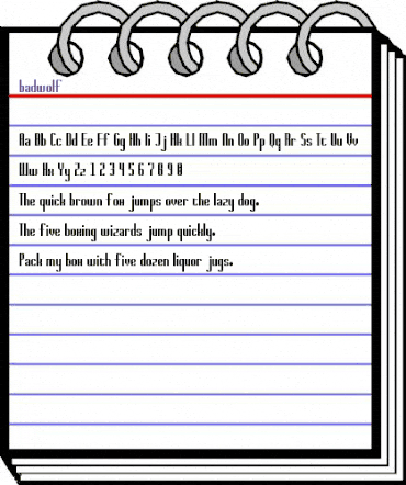 Badwolf Regular animated font preview Badwolf Regular animated font preview