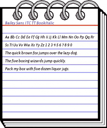 Bailey Sans ITC TT BookItalic animated font preview Bailey Sans ITC TT BookItalic animated font preview