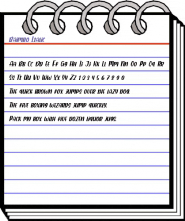 Baimbo Italic animated font preview Baimbo Italic animated font preview