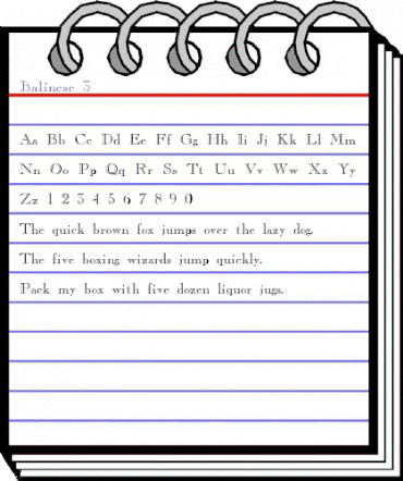 Balinese 3 Regular animated font preview