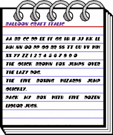 Balloon Craft Italic animated font preview Balloon Craft Italic animated font preview