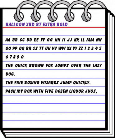 Balloon XBd BT Extra Bold animated font preview