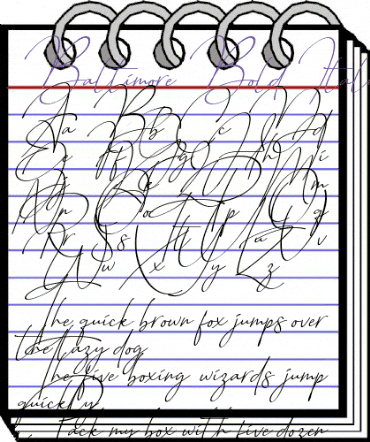 Baltimore Bold - Italic Regular animated font preview