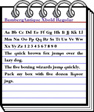 BambergAntique-Xbold Regular animated font preview