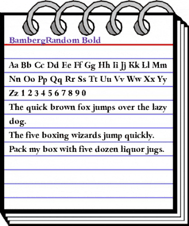 BambergRandom Bold animated font preview