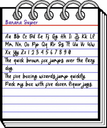 banana super Regular animated font preview