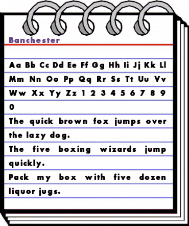 Banchester Regular animated font preview