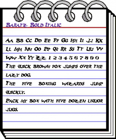 Baratz Bold Italic animated font preview Baratz Bold Italic animated font preview