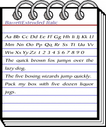 BarrettExtended Italic animated font preview BarrettExtended Italic animated font preview