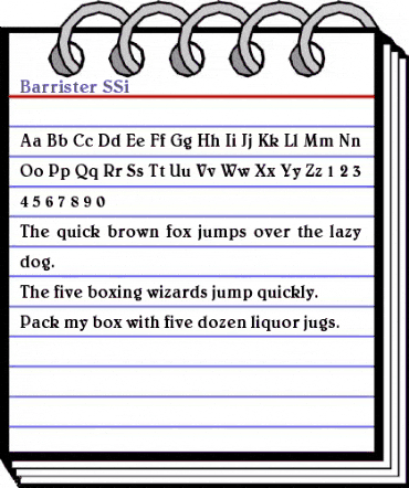 Barrister SSi Regular animated font preview