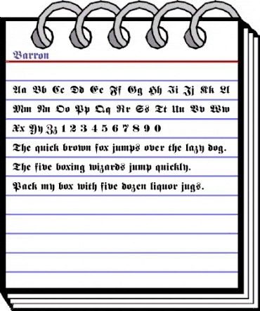 Barron Regular animated font preview Barron Regular animated font preview