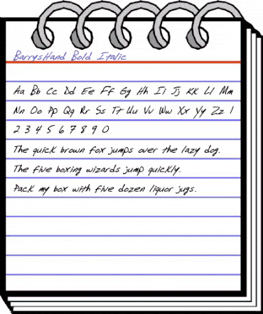 BarrysHand Bold Italic animated font preview BarrysHand Bold Italic animated font preview