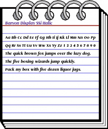 Baryon Display SSi Italic animated font preview Baryon Display SSi Italic animated font preview