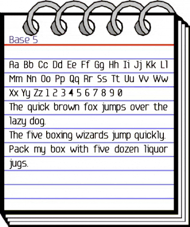 Base 5 Regular animated font preview