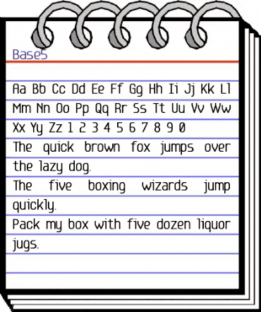 Base5 Regular animated font preview
