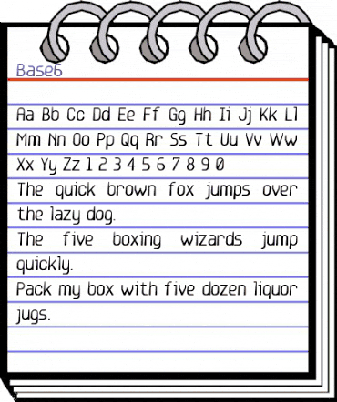 Base6 Regular animated font preview