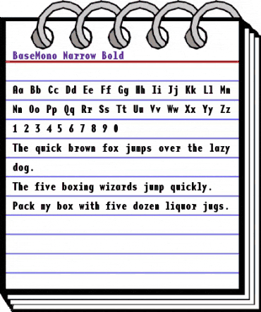 BaseMono-Narrow Bold animated font preview
