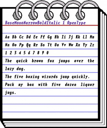 BaseMono Bold Italic animated font preview