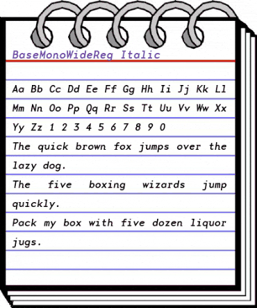 BaseMonoWideReg RomanItalic animated font preview BaseMonoWideReg RomanItalic animated font preview