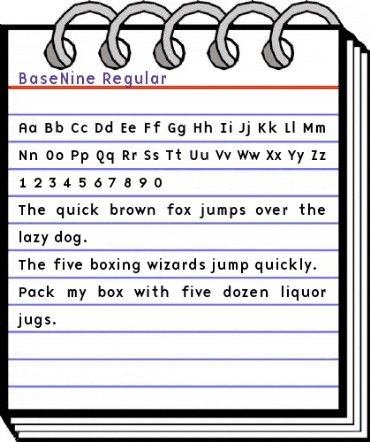 BaseNine Regular animated font preview