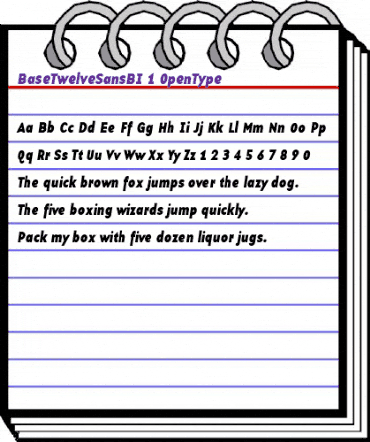 BaseTwelve SansBI animated font preview BaseTwelve SansBI animated font preview