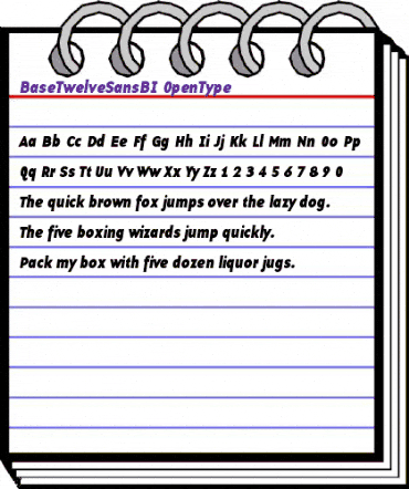 BaseTwelveSansBI Roman animated font preview BaseTwelveSansBI Roman animated font preview