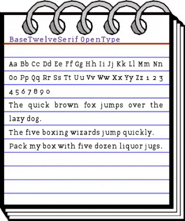BaseTwelveSerif Regular animated font preview