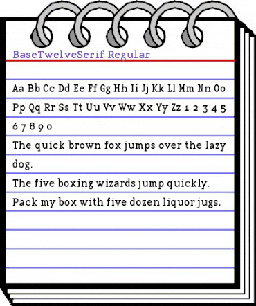 BaseTwelveSerif Regular animated font preview