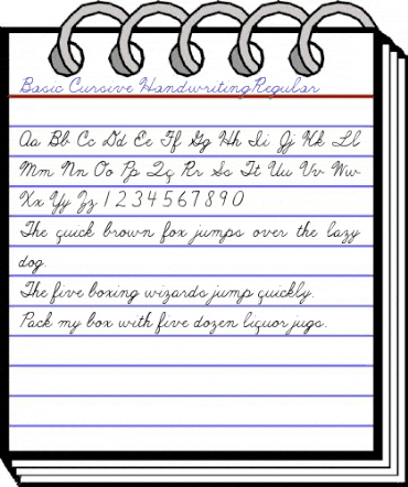 Basic Cursive Handwriting Regular animated font preview