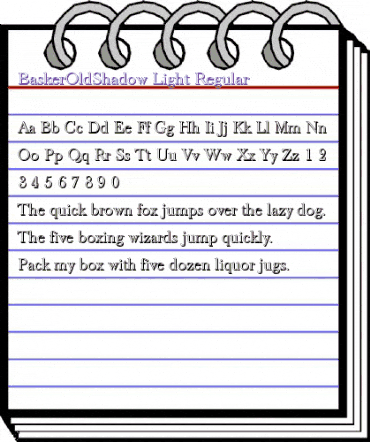 BaskerOldShadow-Light Regular animated font preview