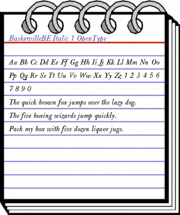 Berthold Baskerville Italic animated font preview