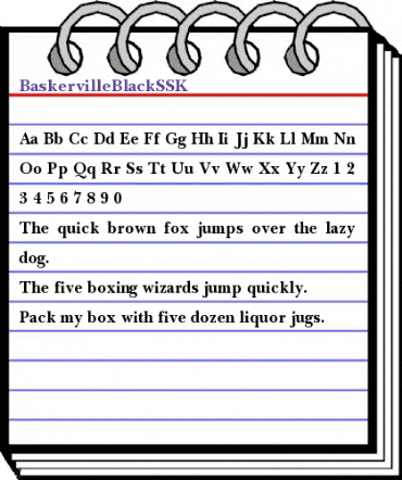 BaskervilleBlackSSK Regular animated font preview