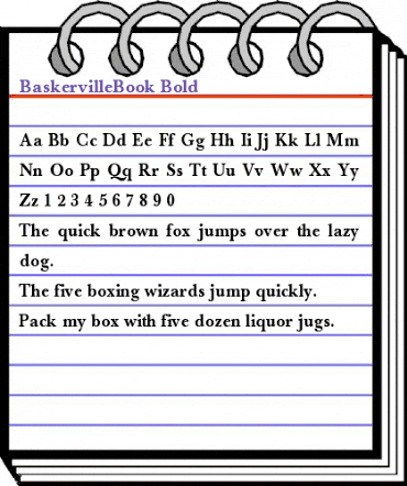 BaskervilleBook Bold animated font preview