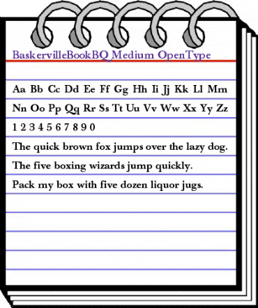 Baskerville Book BQ Regular animated font preview