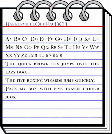 BaskervilleOldFacDCD Regular animated font preview