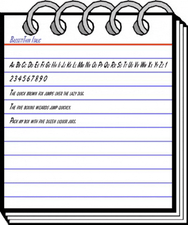 BassettThin Italic animated font preview