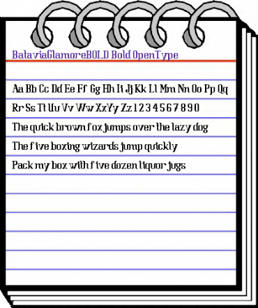 Batavia Glamore BOLD Bold animated font preview