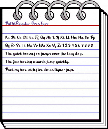 Bathi Regular animated font preview