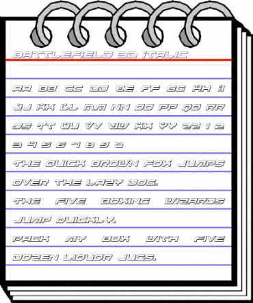 Battlefield 3D Italic Italic animated font preview