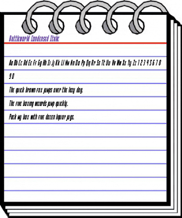 Battleworld Condensed Italic Condensed Italic animated font preview