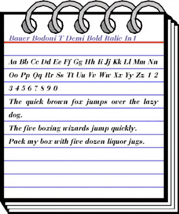 Bauer Bodoni T In1 Regular animated font preview Bauer Bodoni T In1 Regular animated font preview