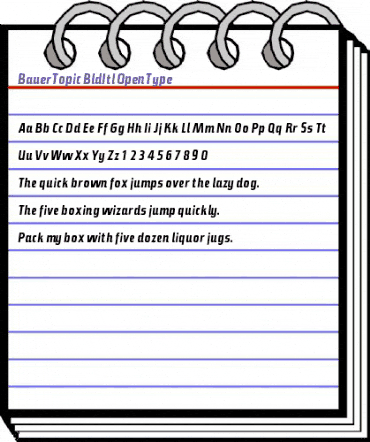 BauerTopic BoldItalic animated font preview BauerTopic BoldItalic animated font preview