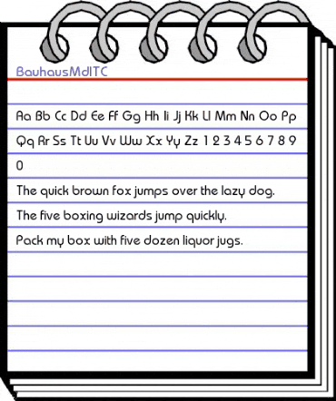 BauhausMdITC Medium animated font preview