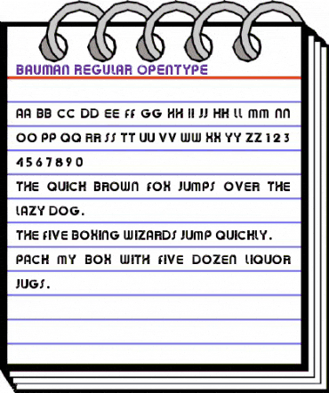Bauman Regular animated font preview