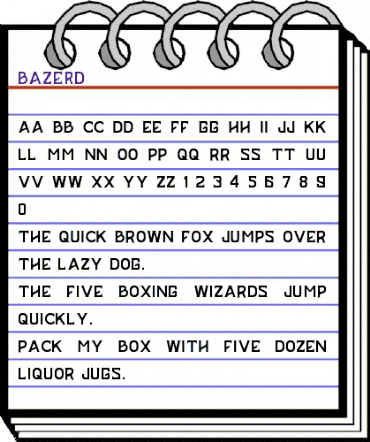 BAZERD Regular animated font preview